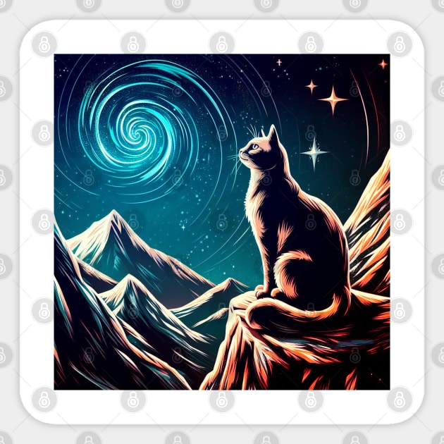 Cat in space Sticker by svu